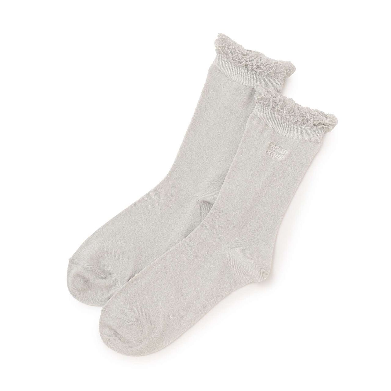 Lame & Logo Embroidery Socks,Pink, large image number 5