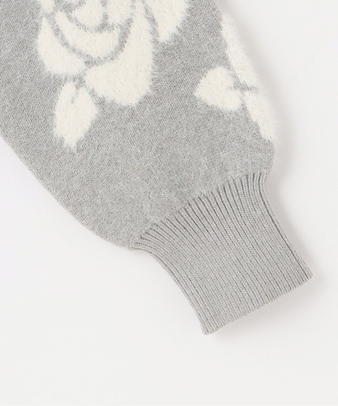 Rose Shaggy Knit [Korean Fashion],Gray, large image number 6