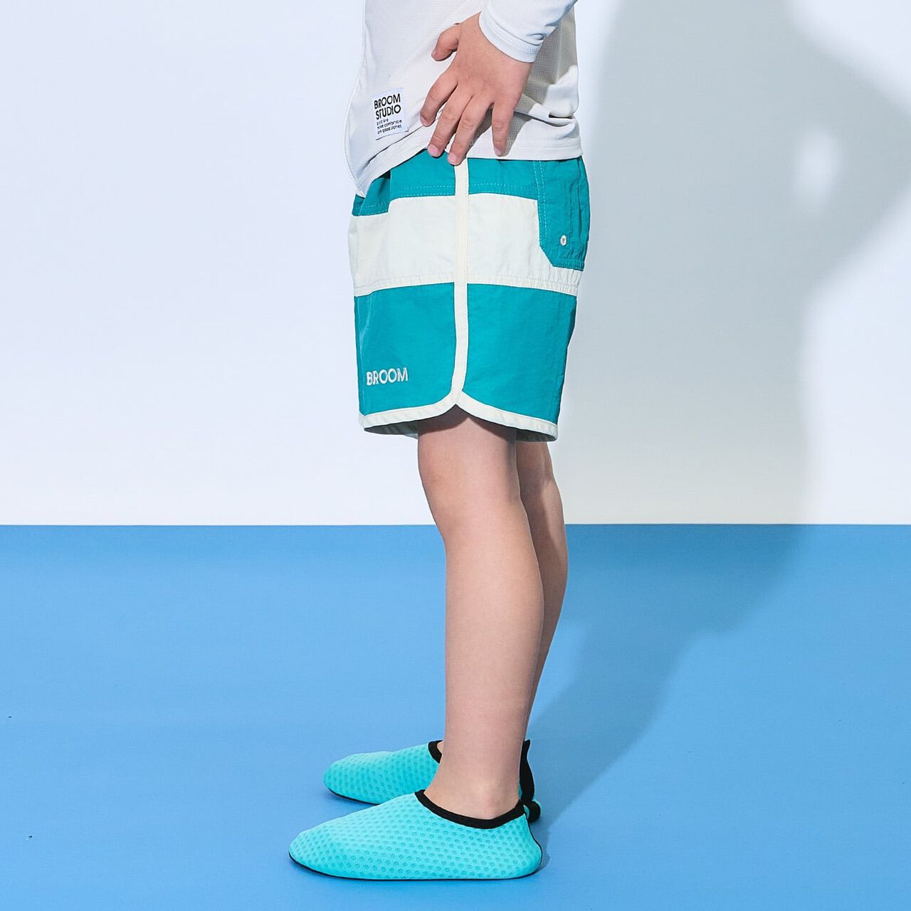 [SWIM] 雙色拼接衝浪褲 [兒童服裝] [童裝] [男童] [女孩],淡卡其色, large image number 18