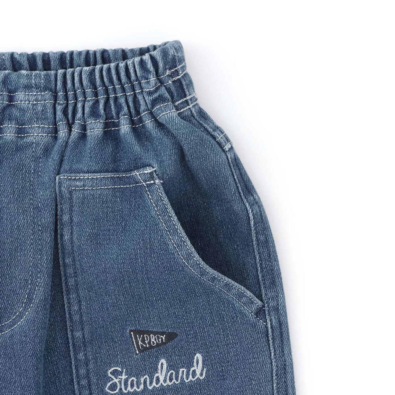 Stretch Denim Pants,Navy, large image number 3