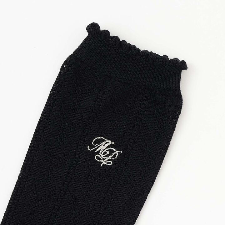 Lace Knit Knee-High Socks,Off white, medium image number 1