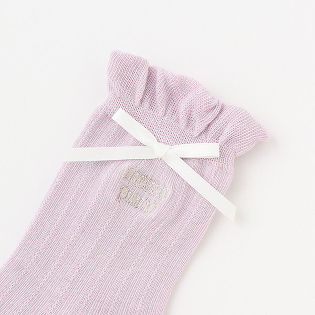 Frill Ribbon Socks,Black, large image number 1