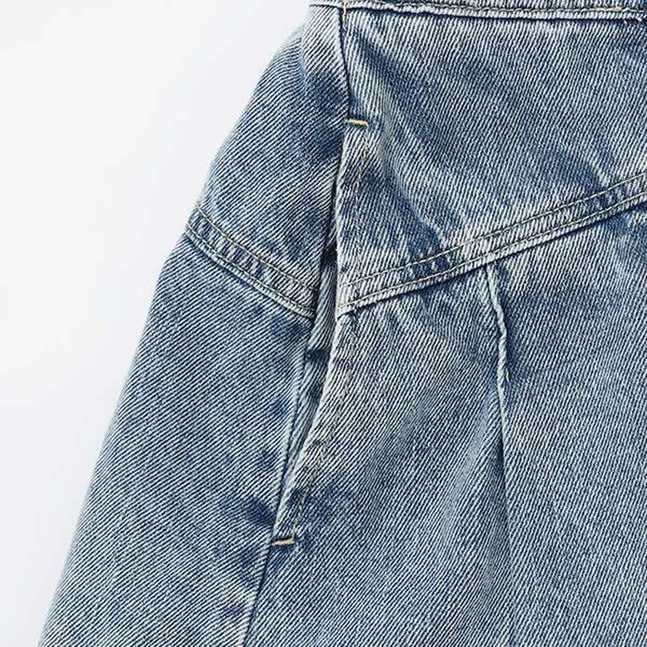 Denim Pleated Skirt-Pants for Beautiful Legs,Light blue, large image number 10