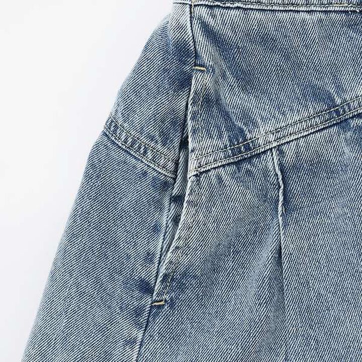 Denim Pleated Skirt-Pants for Beautiful Legs,Light blue, medium image number 10