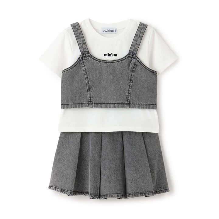 [Ready-to-Wear] Denim Bustier & Pleated Skirt Outfit Set,Blue, medium image number 15