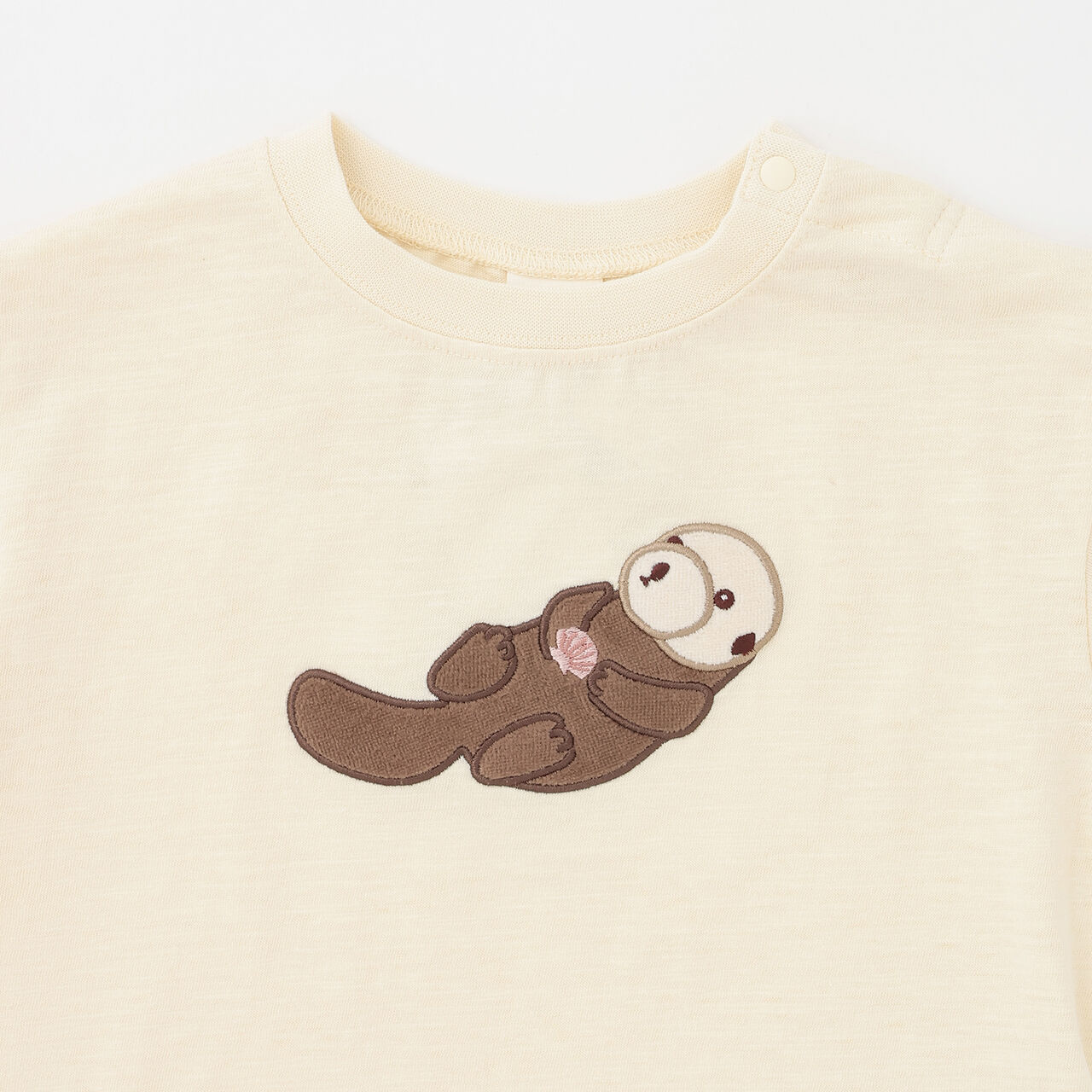 [Cool Touch] Marine Friends Appliqu&eacute; Short Sleeve T-Shirt,Golden tea, large image number 6