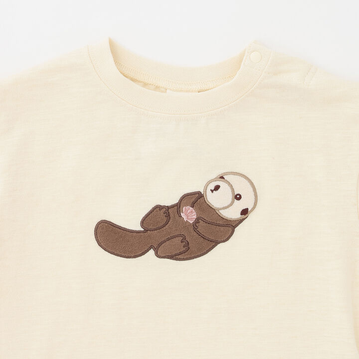 [Cool Touch] Marine Friends Appliqu&eacute; Short Sleeve T-Shirt,Golden tea, medium image number 6