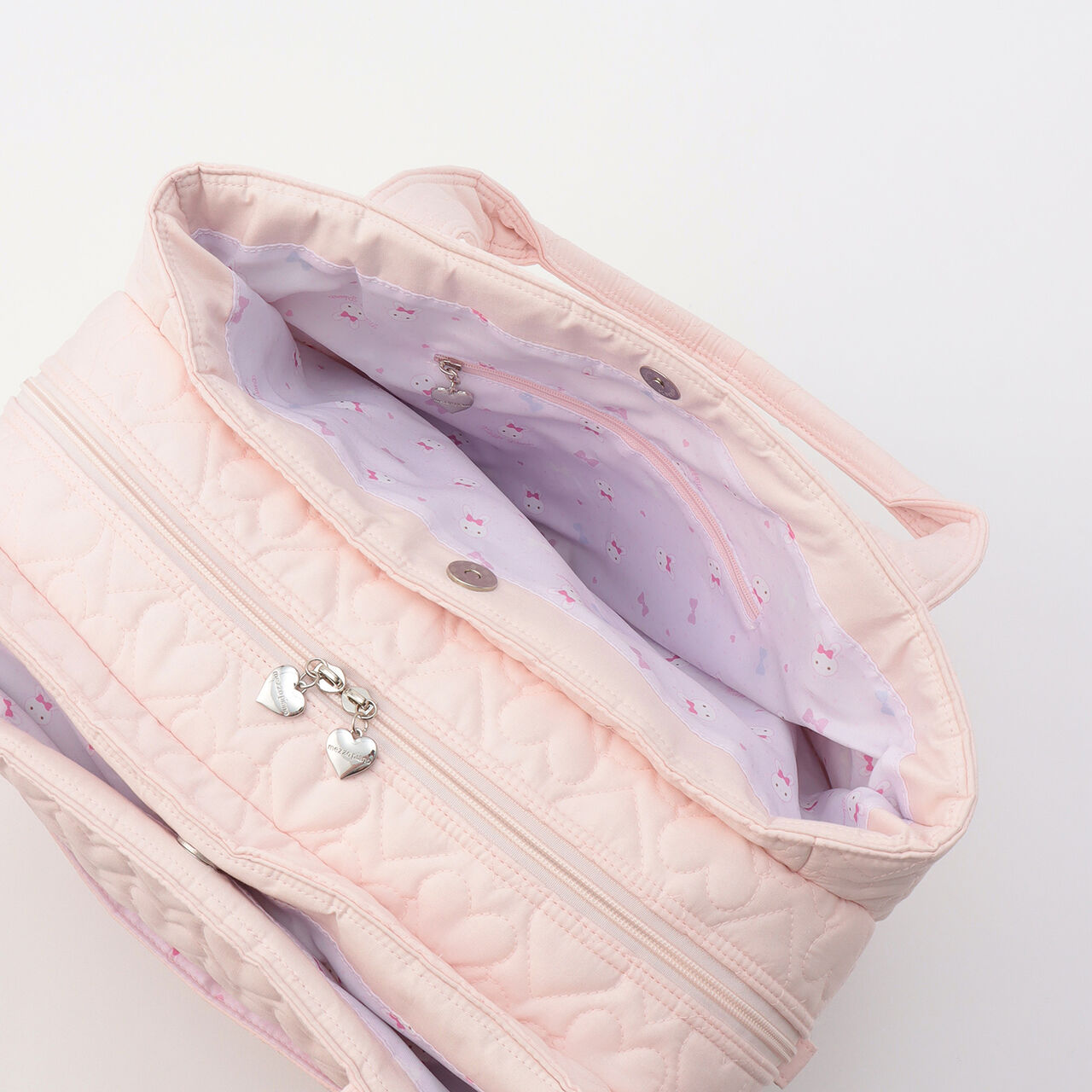 Mezzo Piano Mama Rabbit Appliqu&eacute; Mother's Shoulder Bag,Light pink, large image number 11