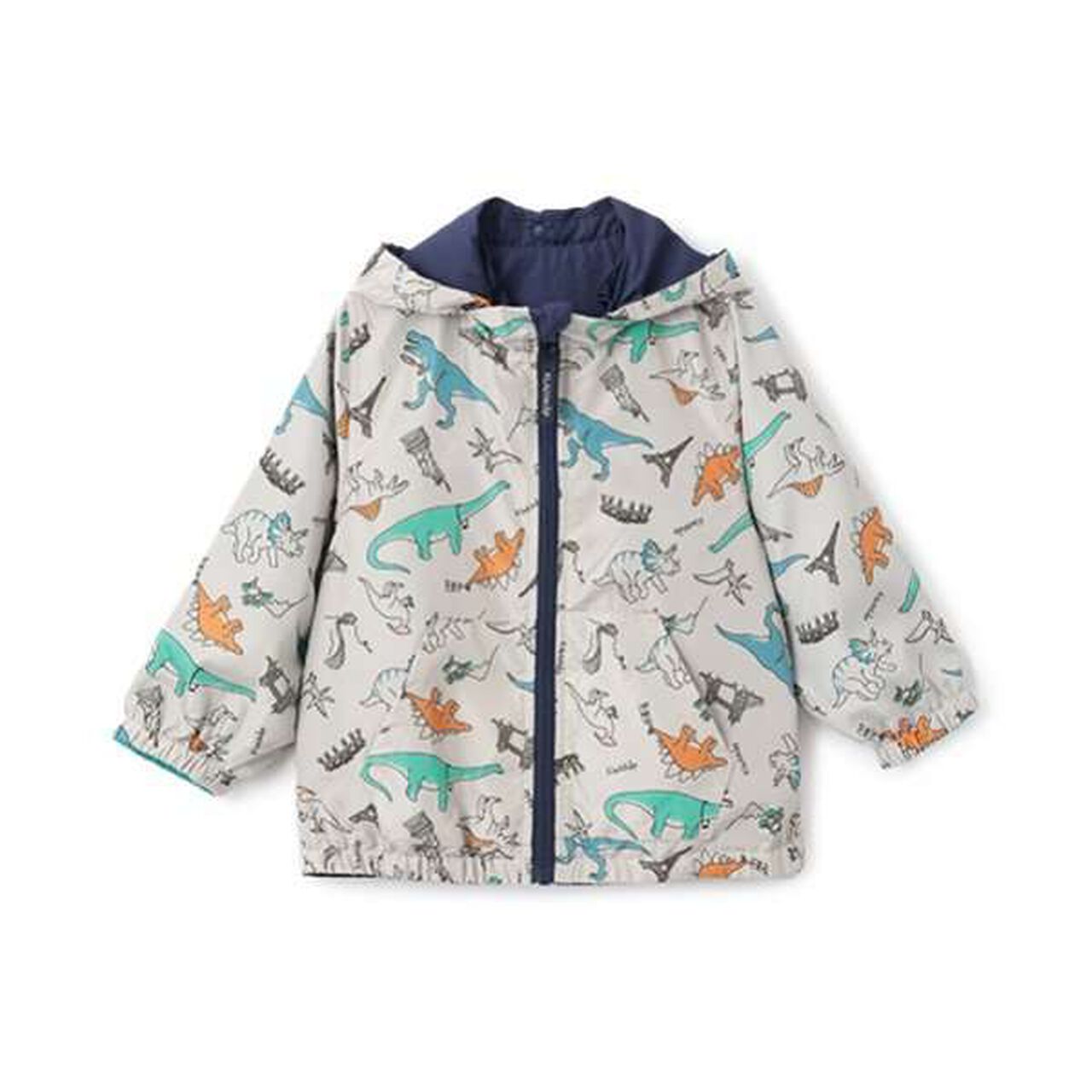 Dinosaur Reversible Windbreaker,Beige, large image number 14