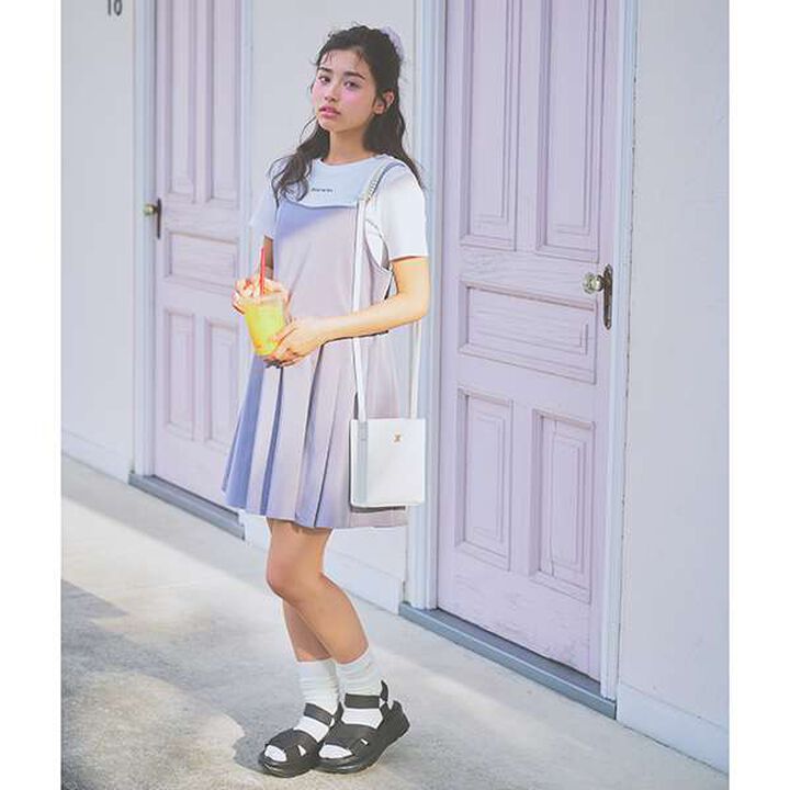 Inner Lining Included Pearl Code Jumpskirt,Gray, medium image number 11