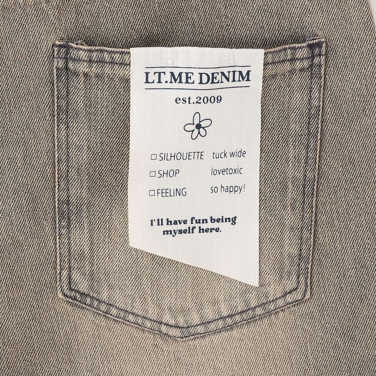 [LTXC] Tack Wide Denim Pants [Set Available],Gray, large image number 16