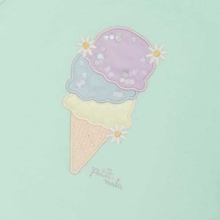 Anti-Stain Sparkling Motif T-Shirt (Kids),Light blue, medium image number 14