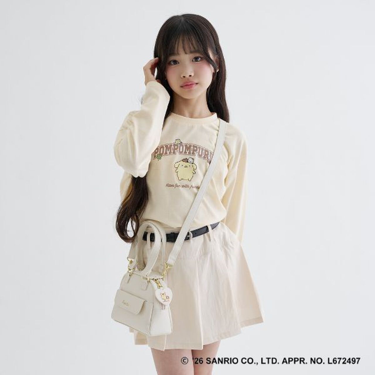 [Sanrio Characters] Mini Boston Faux Leather Shoulder Bag,Off white, large image number 3