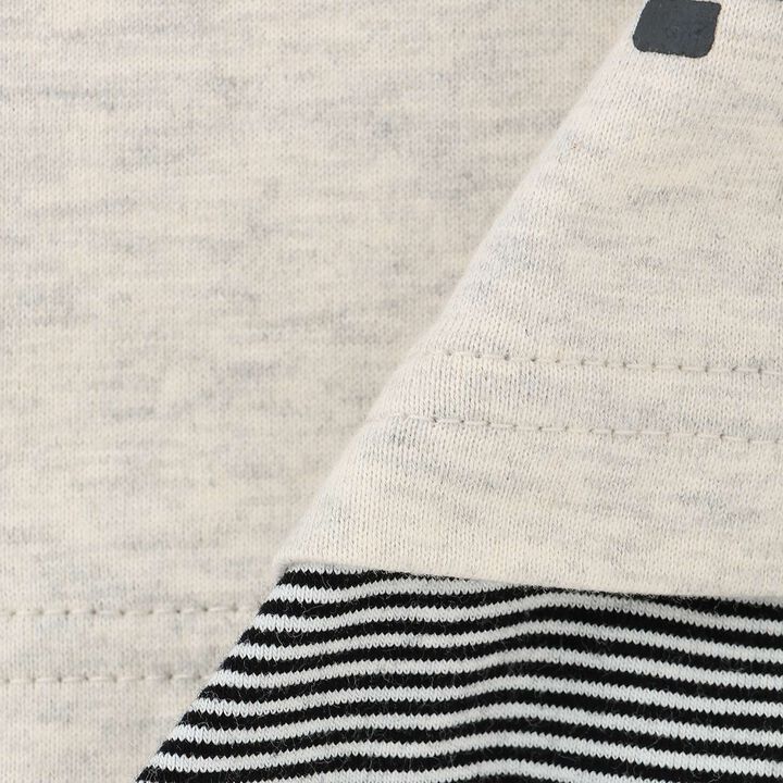 [人氣商品補貨] [實體店鋪不販售] 交通工具&times;下擺橫條紋長袖 T 恤,牛奶白, medium image number 5
