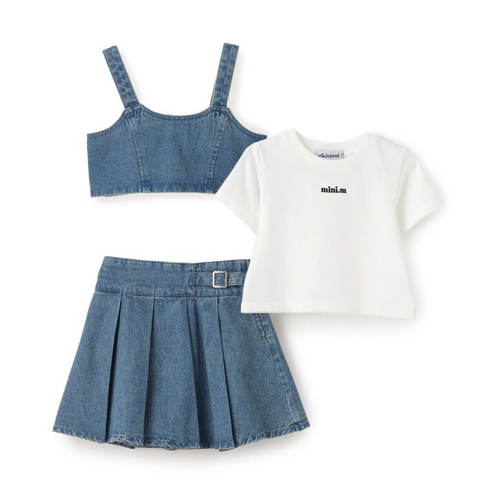 [Ready-to-Wear] Denim Bustier & Pleated Skirt Outfit Set,Blue, medium image number 16
