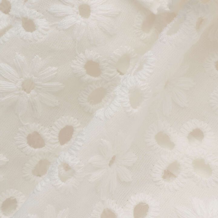 [100% Cotton] Cotton Lace Tiered Skirt with Inner Shorts [Kids Girls],Pearl white, medium image number 7