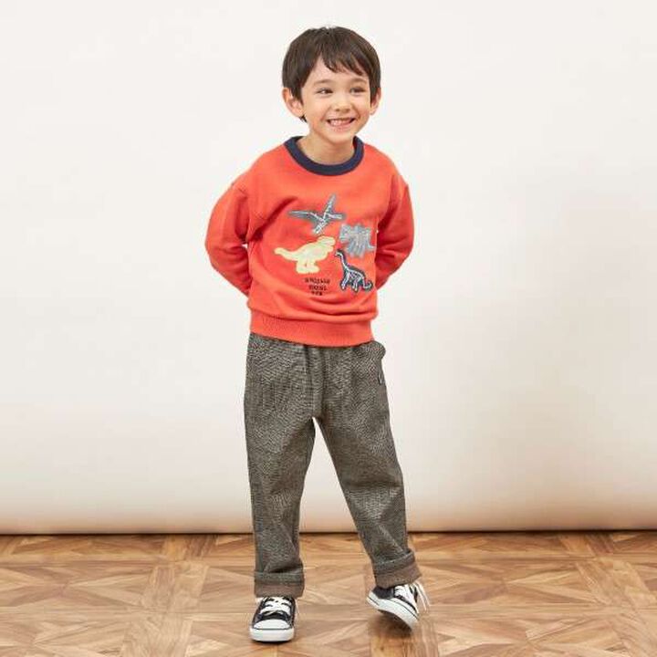 KP Boy Glen Check Jacquard Pants [90-140],Brown, medium image number 2