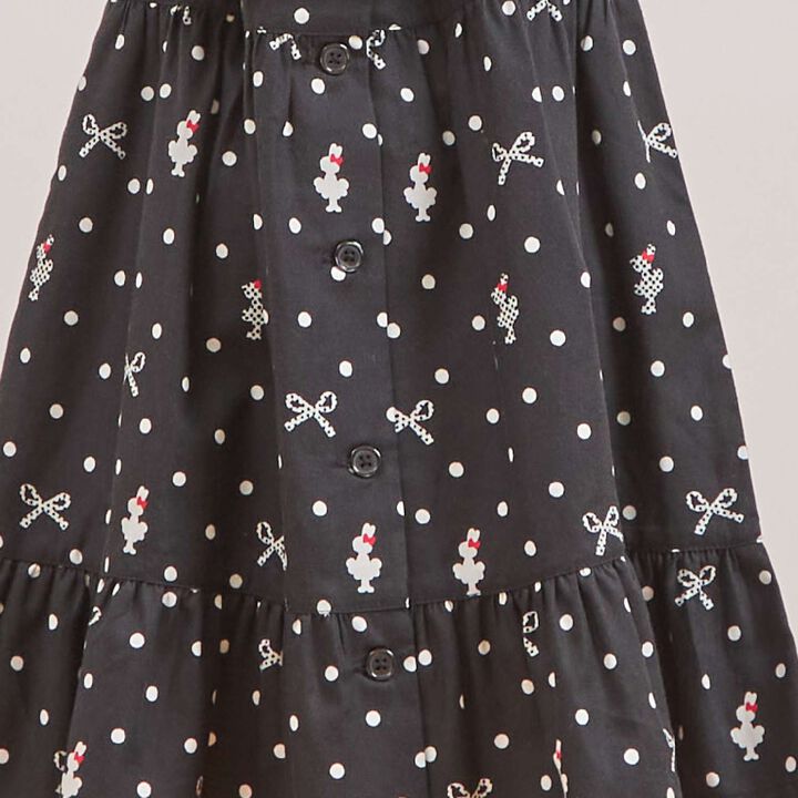 Dot Ribbon Pattern Viera One-Piece Dress [with Tippet],Ivory, medium image number 19