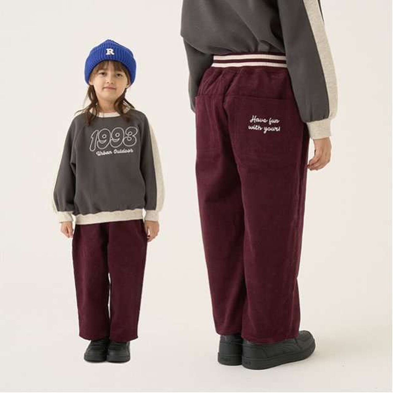 Corduroy Tapered Pants,Deep red, large image number 0