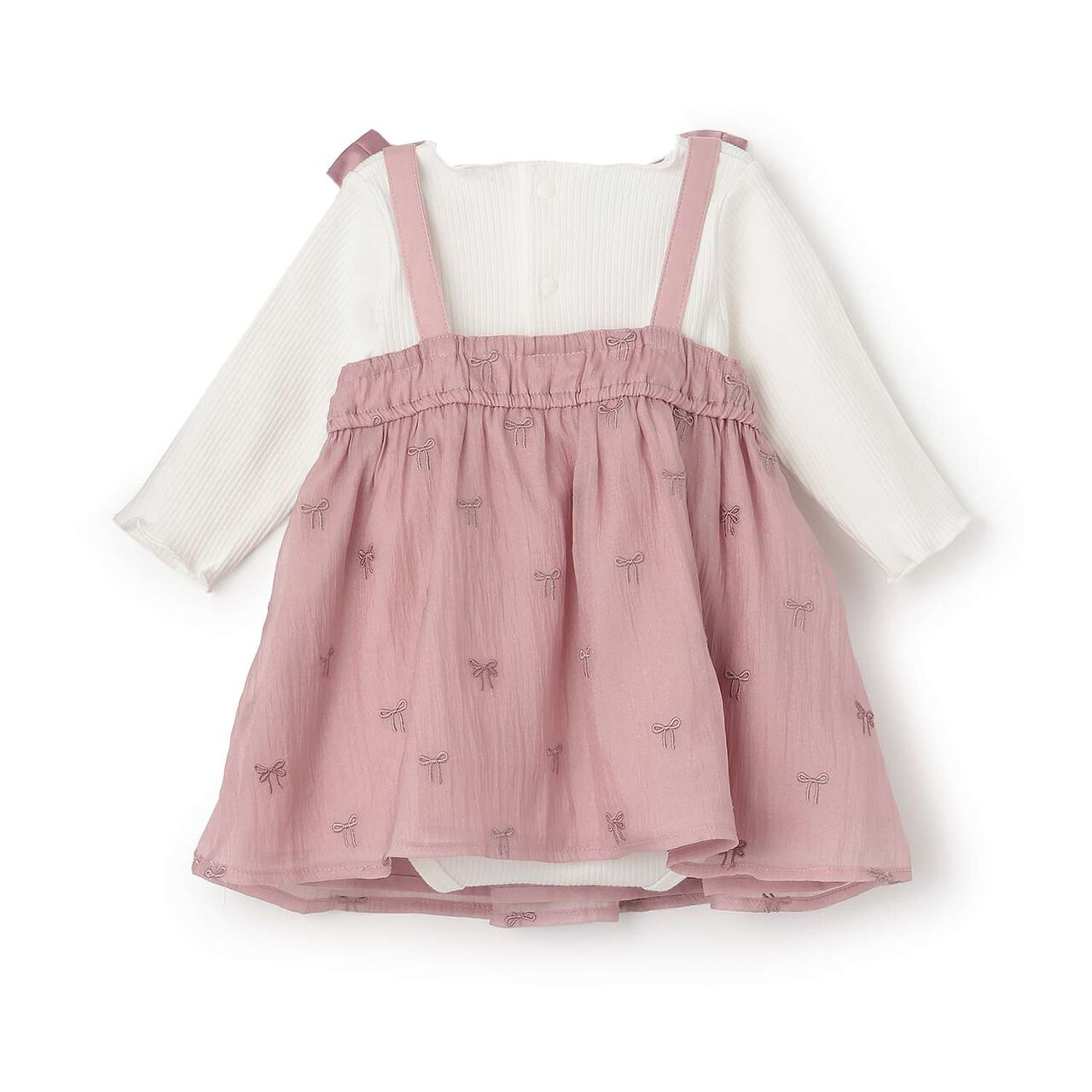 Ribbon Embroidery Outfit Set,Black, large image number 3