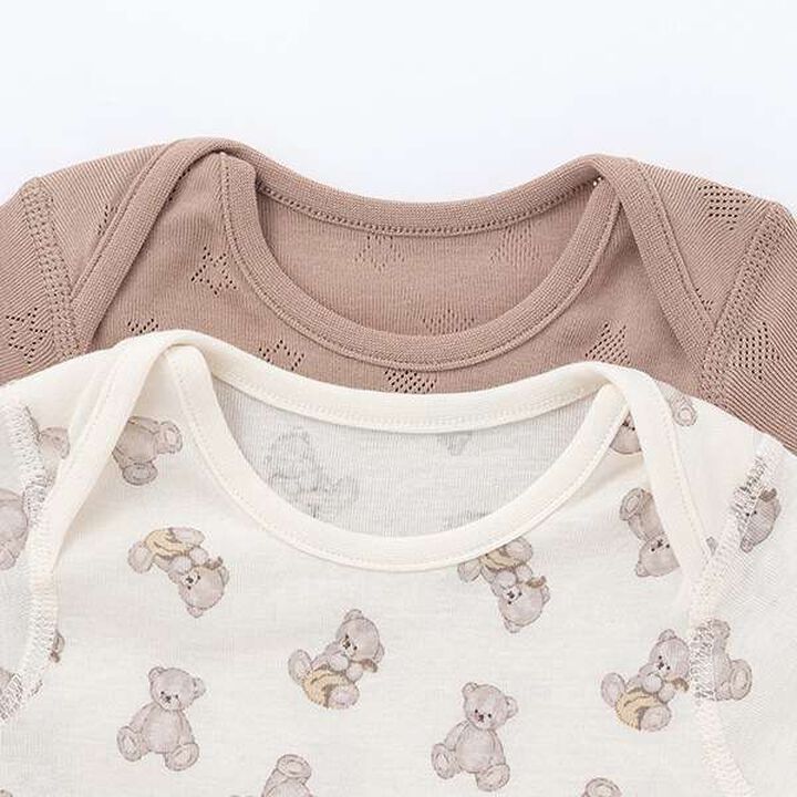 [Weak Acidity] Short-Sleeve Bodysuit,Pink, medium image number 4