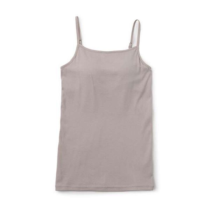 Basic C100% Camisole with Padding,Mocha tea, medium image number 0