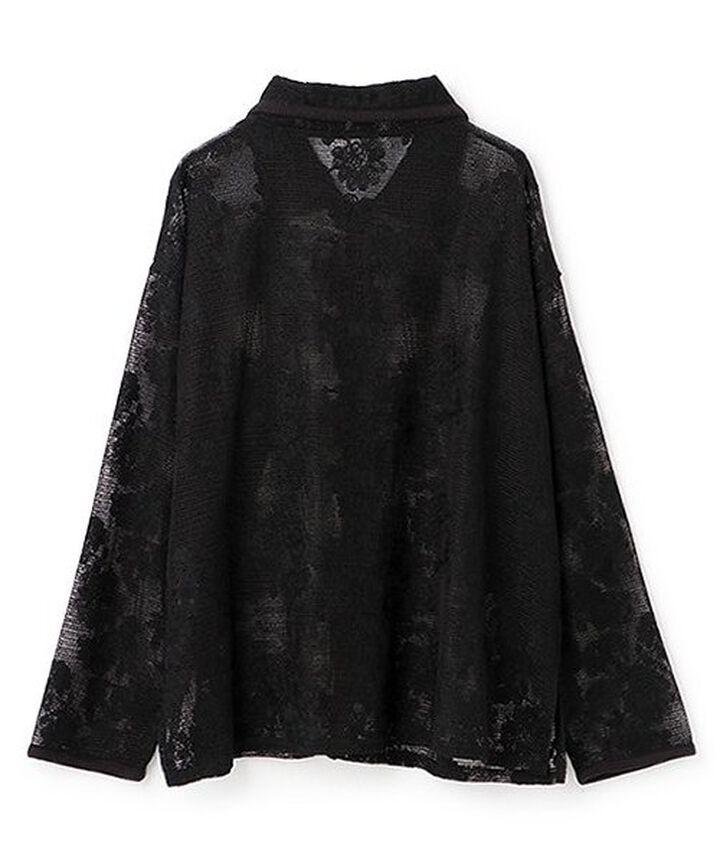 Lace Shirt Jacket,Black, medium image number 5