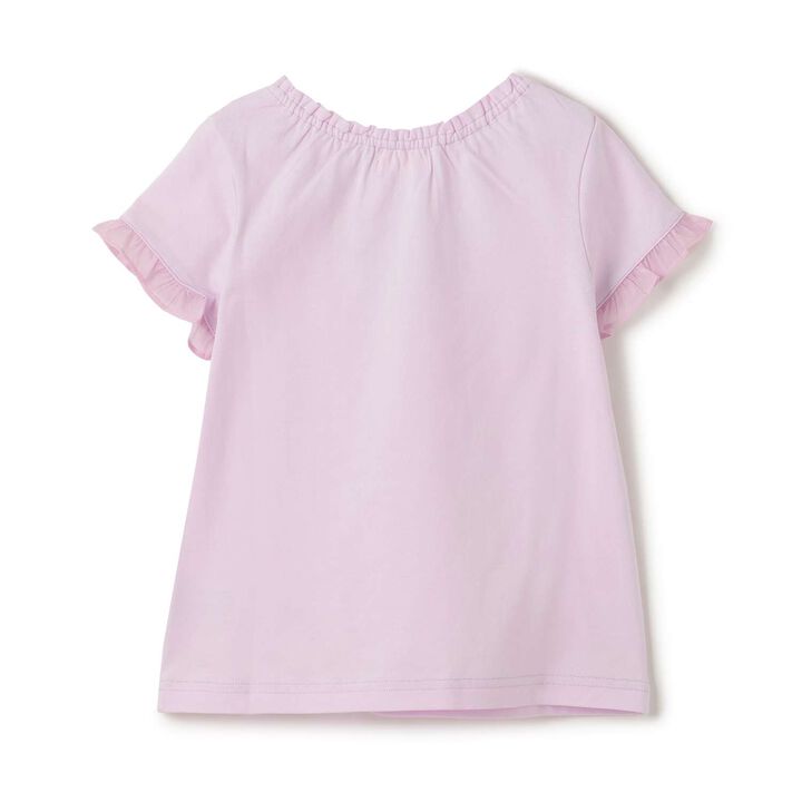Necklace Embroidery Sleeve Frill Short Sleeve T-Shirt,Off white, medium image number 1