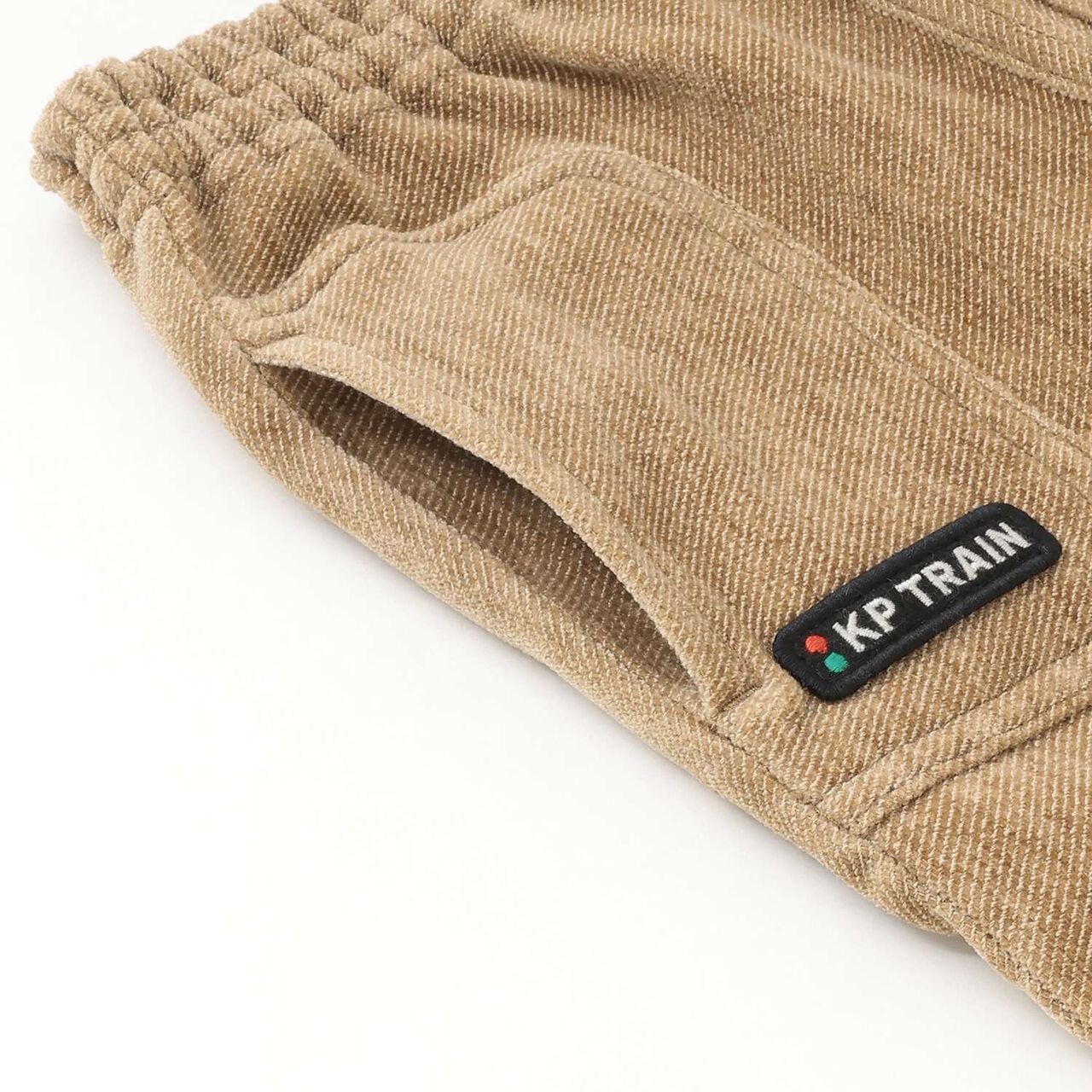 Train Patch Twill Bear Brushed Fabric Pants,Beige, large image number 4