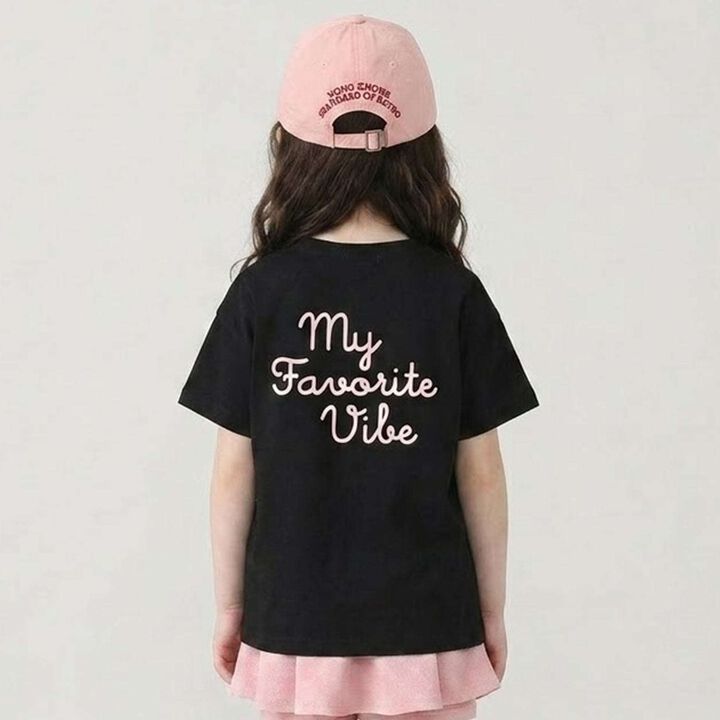 [100% Cotton] Heavy Rotation A-Line T-Shirt 2-Piece Set for Girls Kids,Dark red, medium image number 32