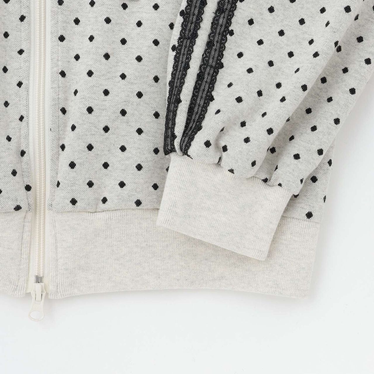 Dot Jacquard Jacket (with Ribbon Brooch),Black, large image number 6