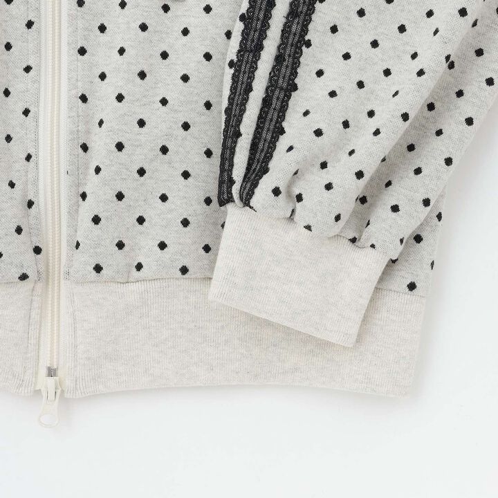 Dot Jacquard Jacket (with Ribbon Brooch),Black, medium image number 6