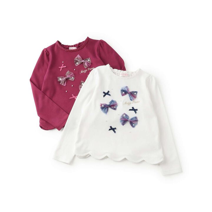 [Restock] Check Ribbon Long-Sleeve T-Shirt,Off white, medium image number 6