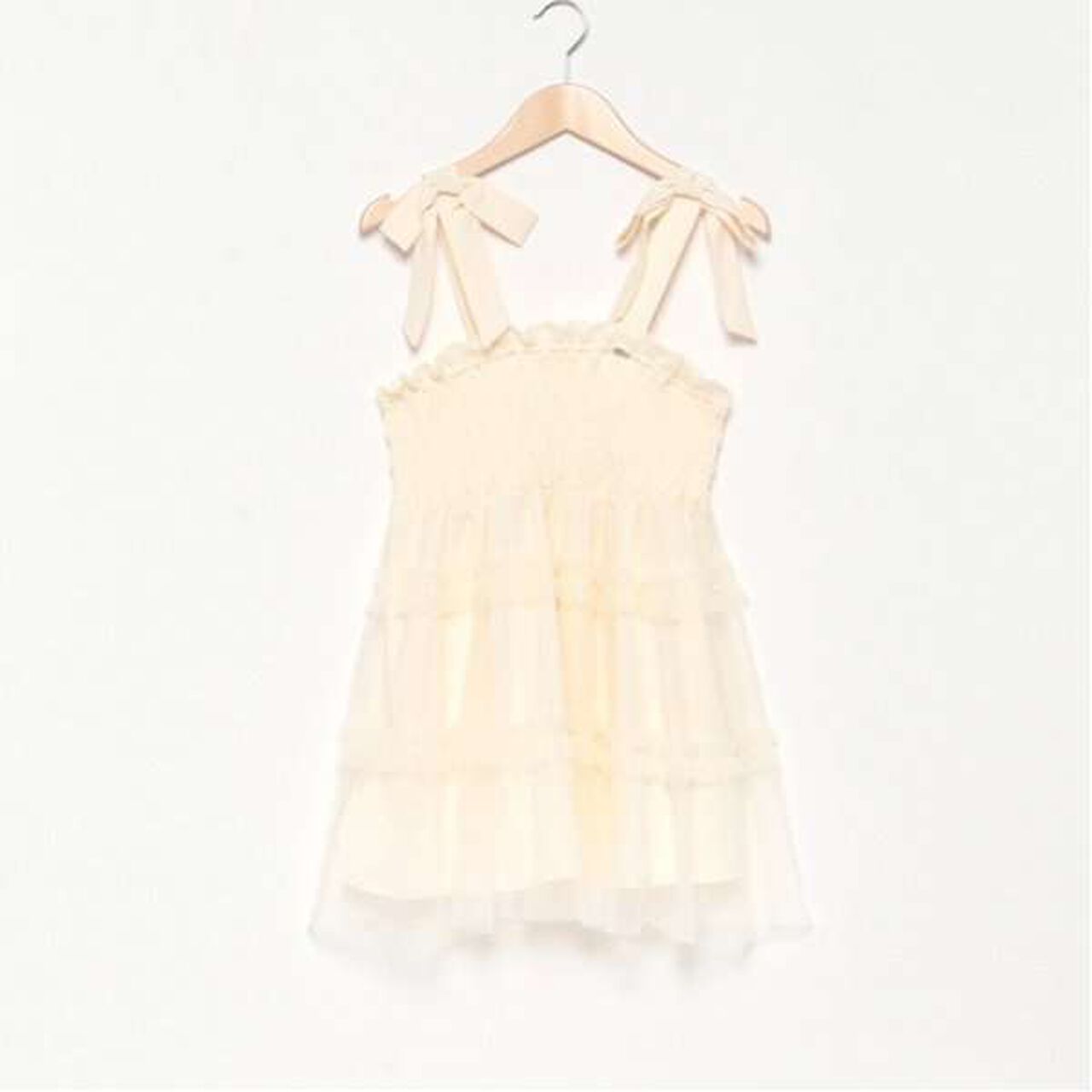 Shoulder Ribbon Fluffy Tulle Tunic,Black, large image number 15