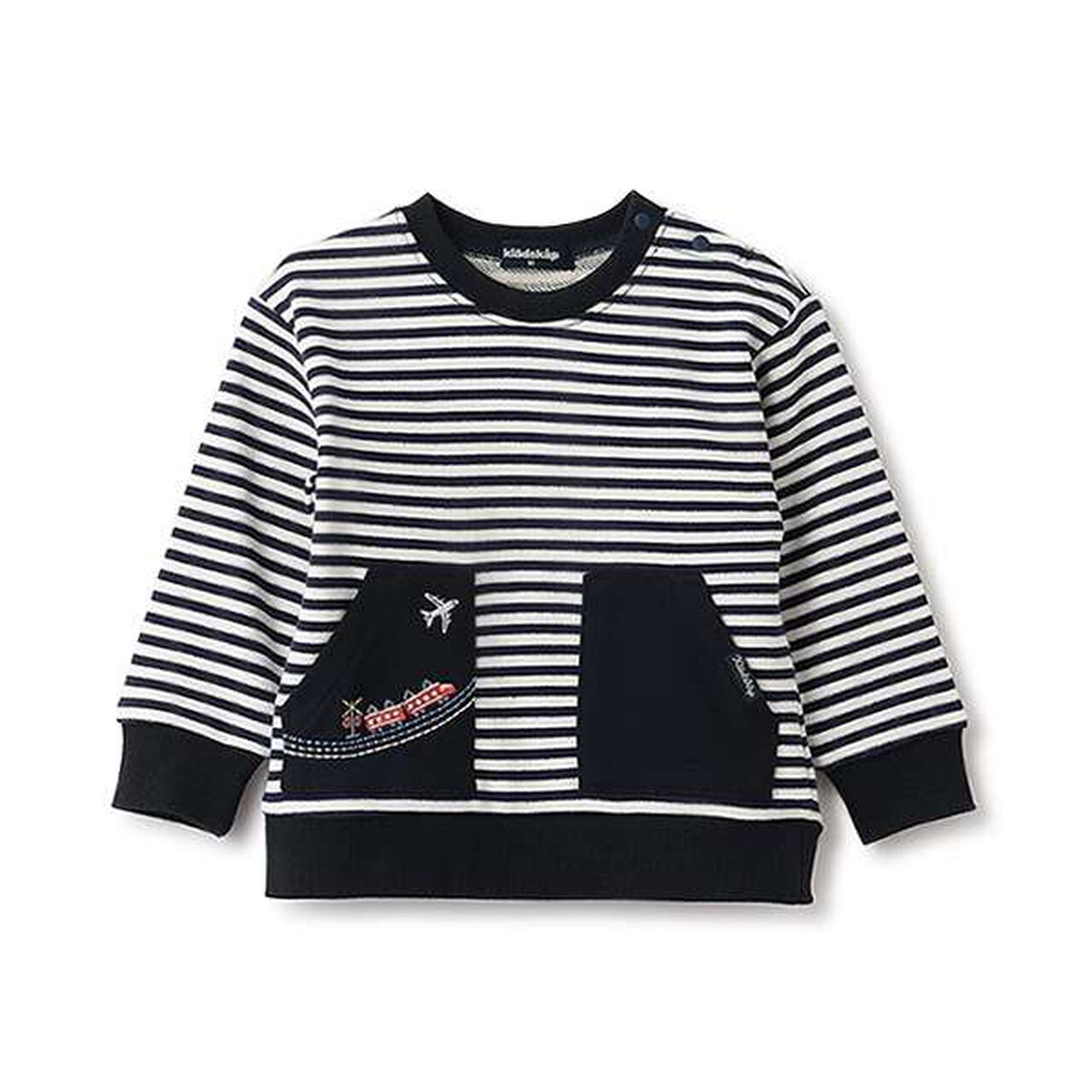Vehicle Pocket Stripe Sweatshirt,Navy, large image number 2