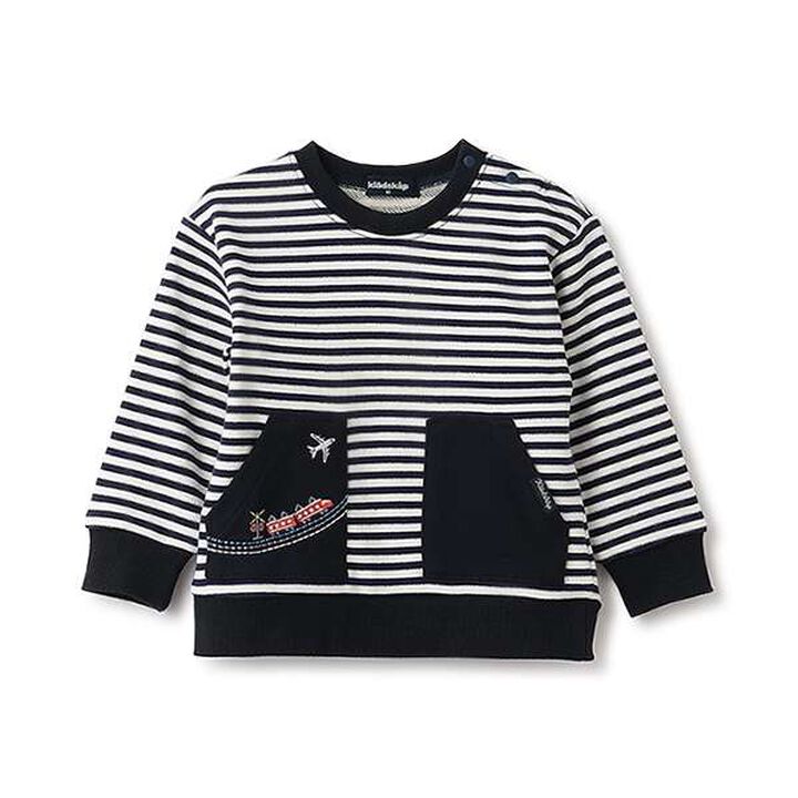 Vehicle Pocket Stripe Sweatshirt,Navy, medium image number 2