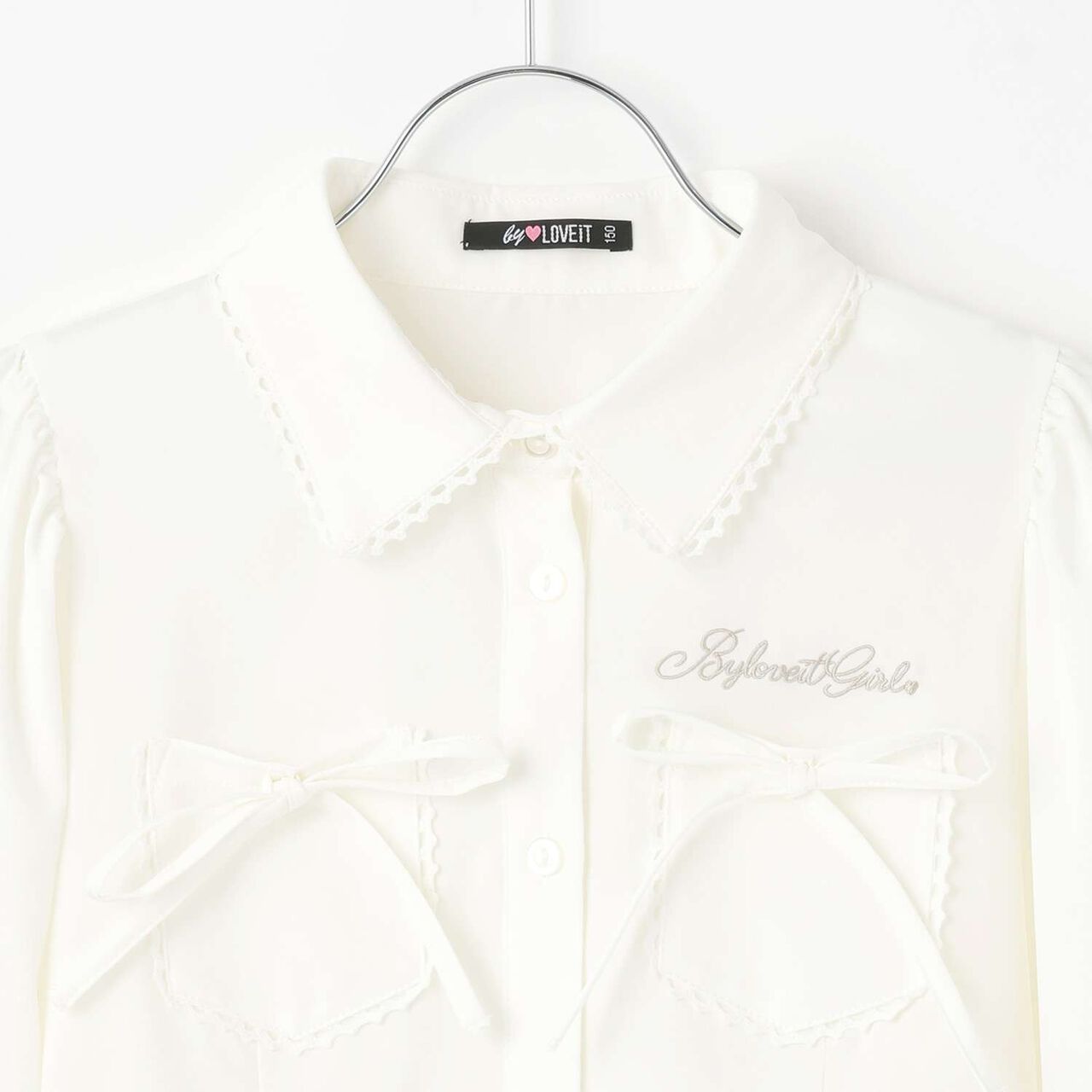 [Graduation Attire] Removable Ribbon Shirt,Off white, large image number 5
