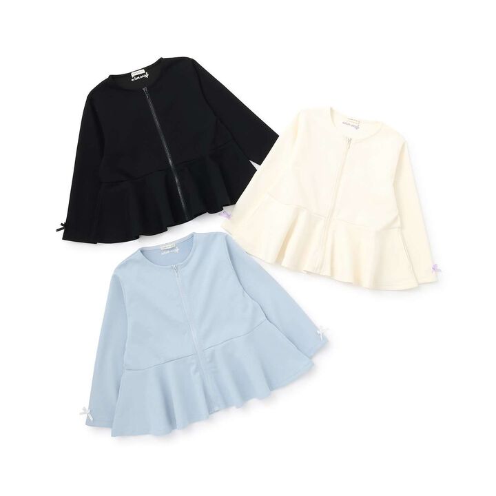 [School-Ready] Puff Sweat Peplum Full Zip-Up,Ivory, medium image number 10