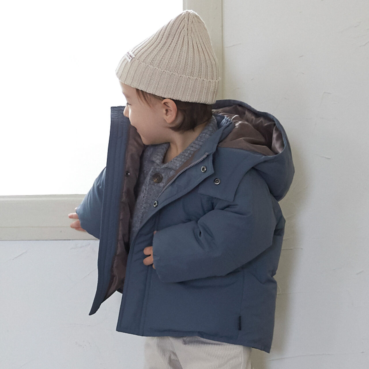 [Link/Water-Repellent Finish] Monster Down Jacket,Light beige, large image number 1