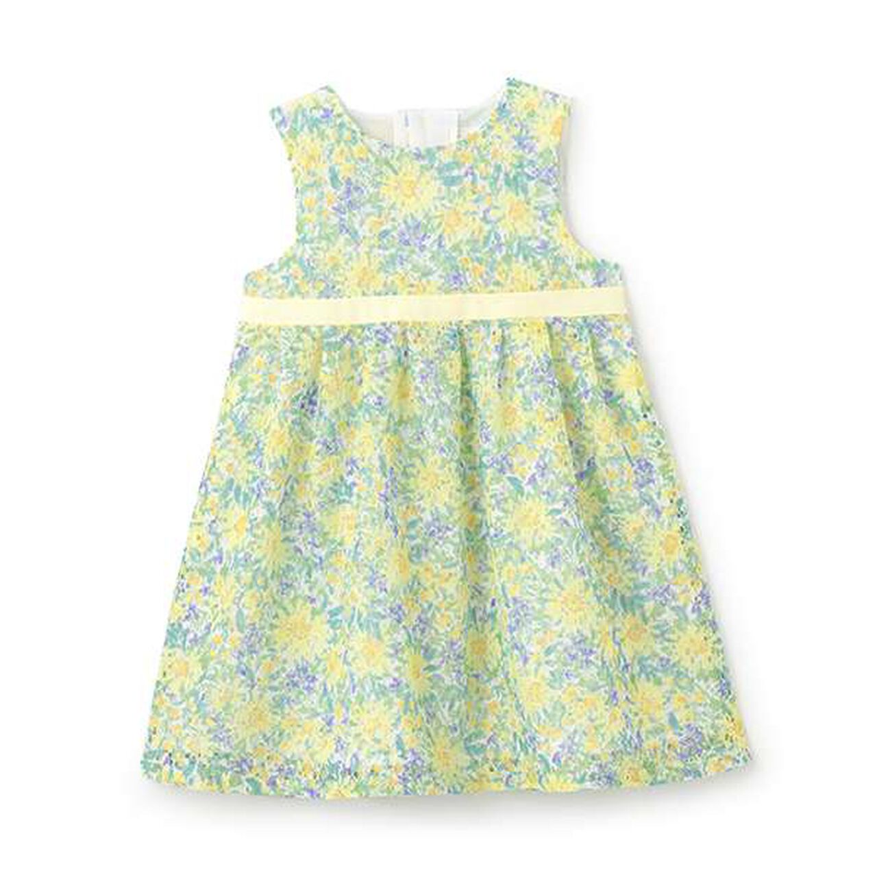 Floral Lace One-Piece Dress,Lemon yellow, large image number 0