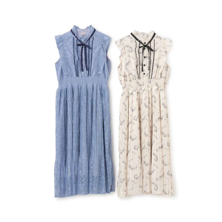 [Restock] Assorted Fabric Pleated One-Piece Dress♪,Light blue, medium image number 8