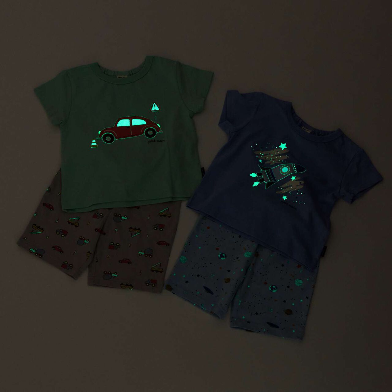 Hikaru Boys Short-Sleeve Pajamas,Blue, large image number 3