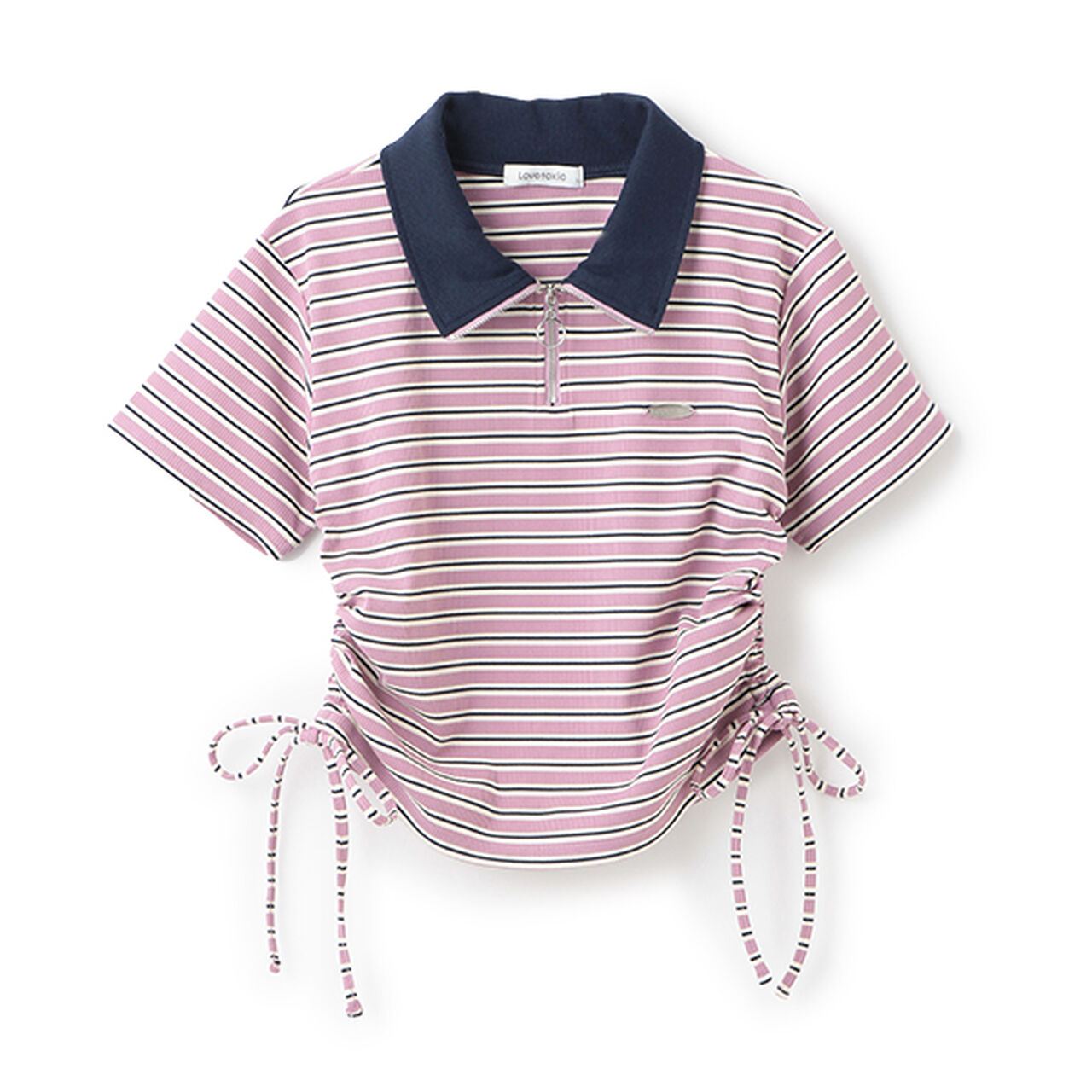 Half ZIP Drawstring T-Shirt,Off white, large image number 8