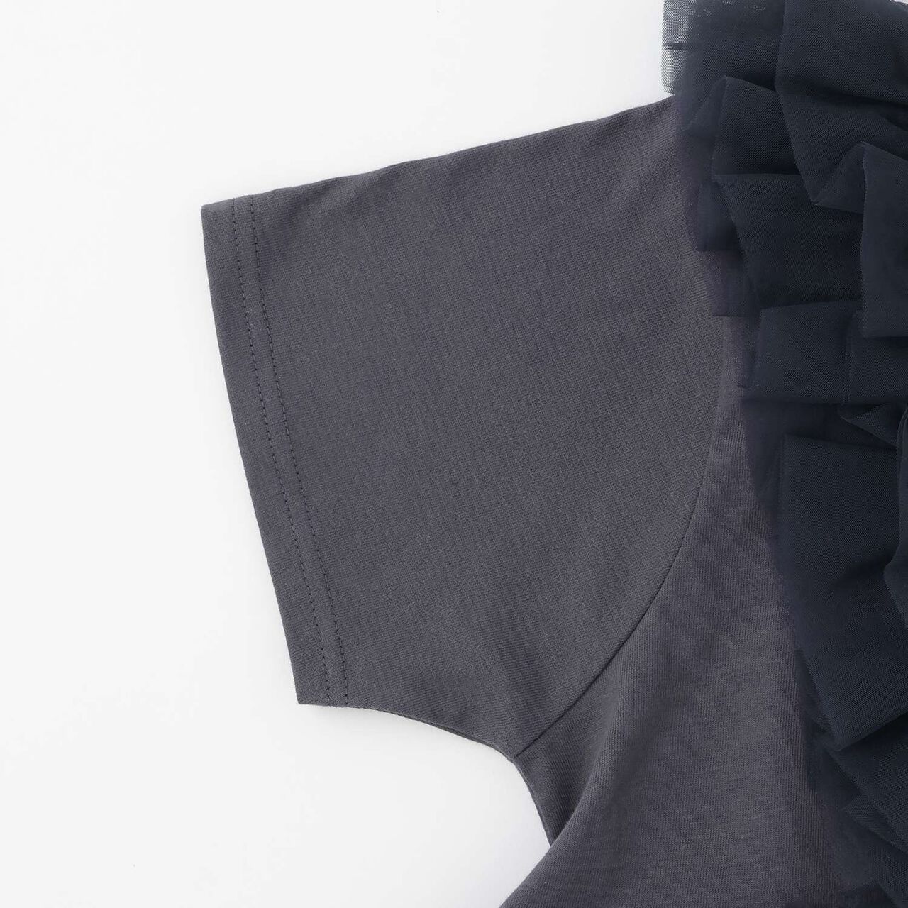 Parent-Child Matching Tulle Frill Tunic,Navy, large image number 3