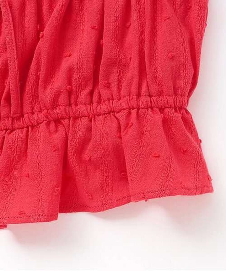 Cotton Gathered Ribbon Bustier [Korean Fashion],Off white, medium image number 7