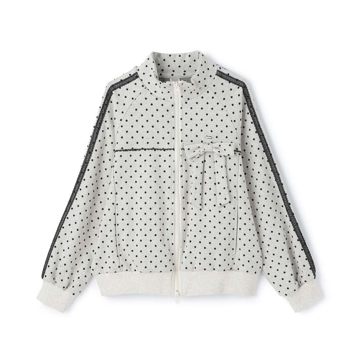 Dot Jacquard Jacket (with Ribbon Brooch),Black, medium image number 12