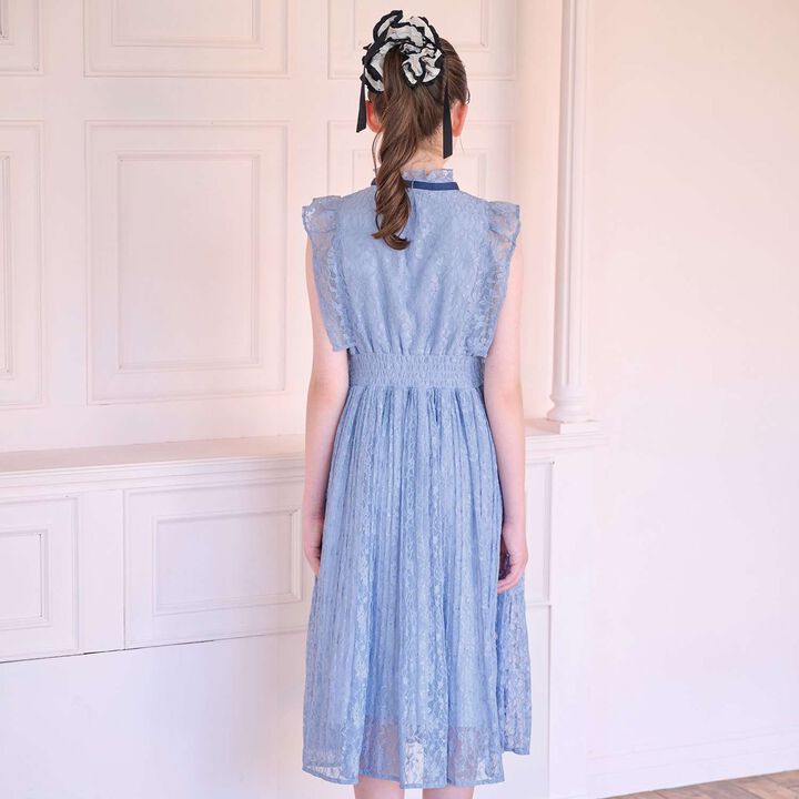 [Restock] Assorted Fabric Pleated One-Piece Dress♪,Light blue, medium image number 13