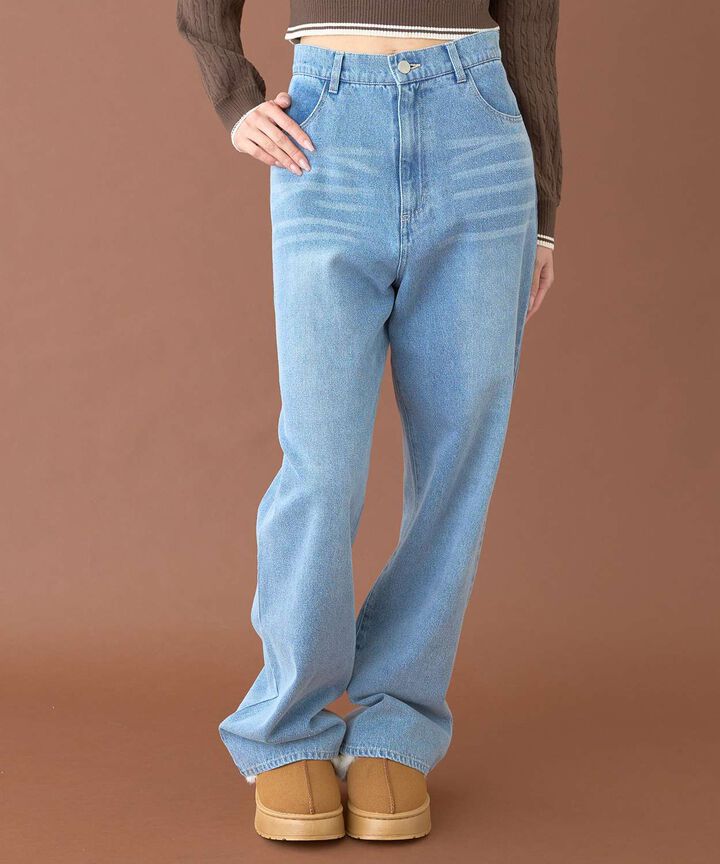 Lace Pocket Denim Pants,, medium