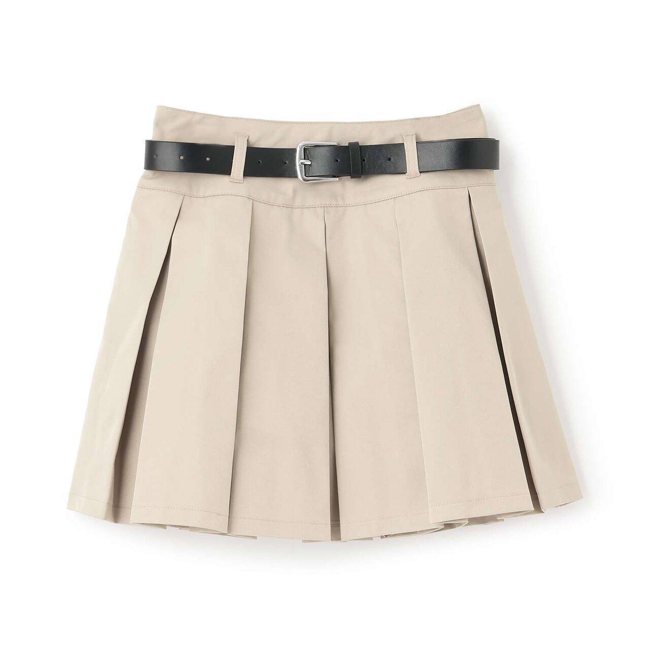 [Easy Care] Pleated Skirt with Belt,Gray, large image number 7