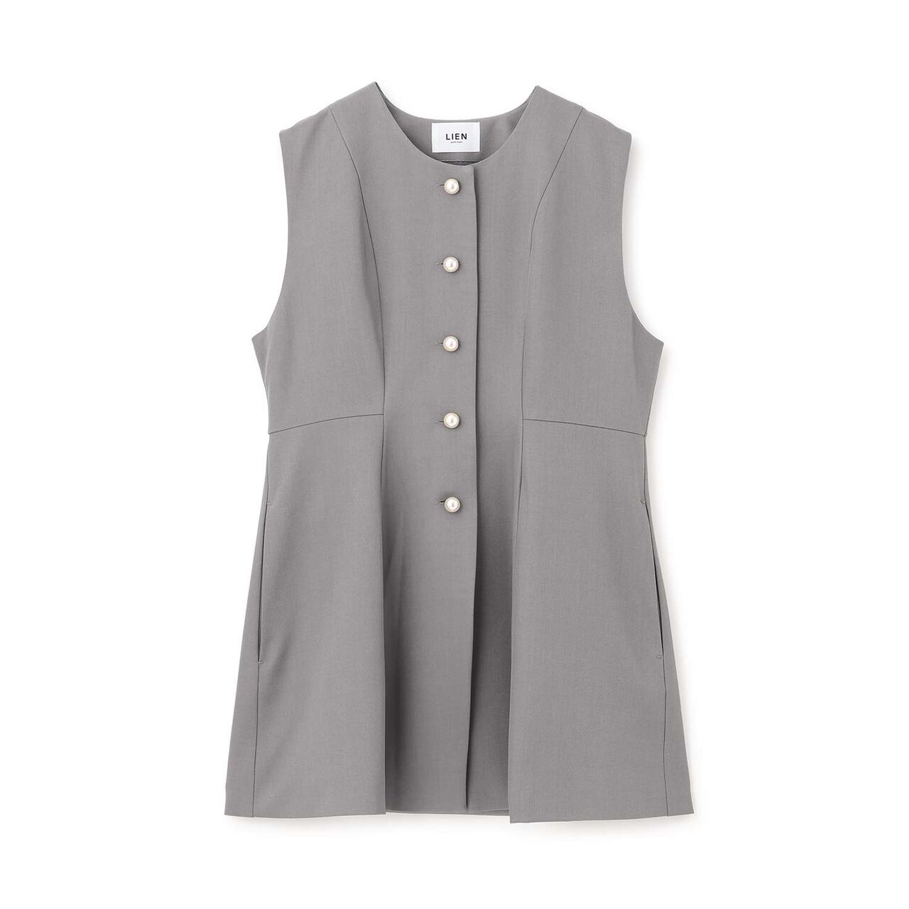 [Formal] No-Collar Gilet,Gray, large image number 9
